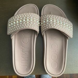 AUTHENTIC Jimmy Choo Pearl slides.  Size 8.